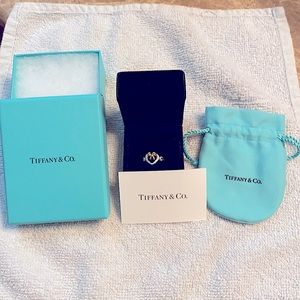 Rare Tiffany Heart and gold bow ring